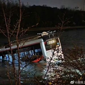 突发！上海一公交车坠入河中，涉事司机被救出